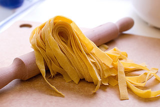 hand-made tagliatelle pasta