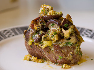 fillet of beef with gratin of mushrooms