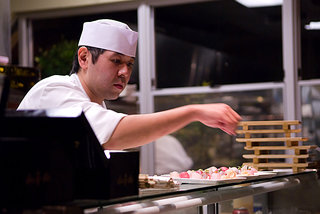 chef Ichiro-san preparing sushi