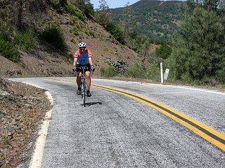 Bob descending the back of Mt Hamilton